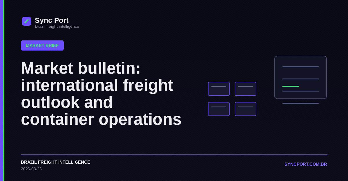 Sync Port editorial cover for Market bulletin: international freight outlook and container operations