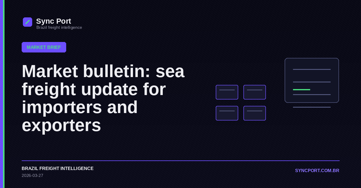 Sync Port editorial cover for Market bulletin: sea freight update for importers and exporters