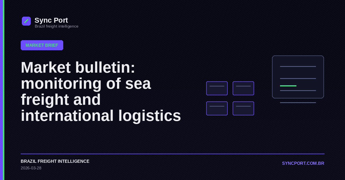 Sync Port editorial cover for Market bulletin: monitoring of sea freight and international logistics