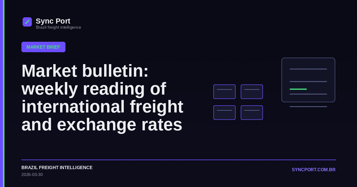 Sync Port editorial cover for Market bulletin: weekly reading of international freight and exchange rates