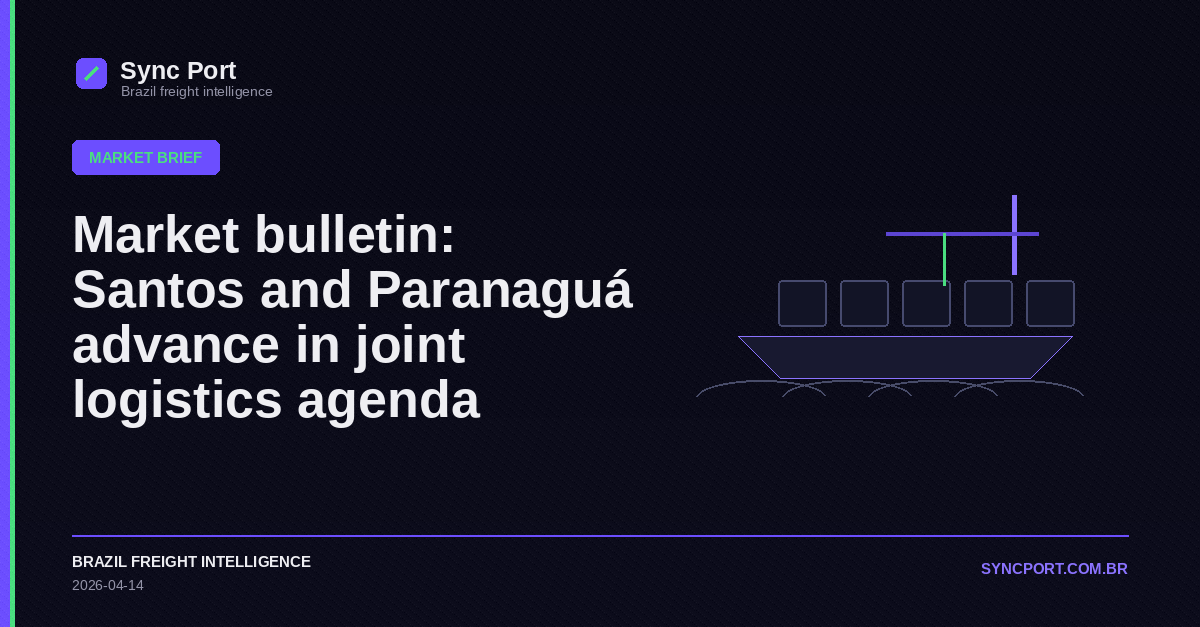 Sync Port editorial cover for Market bulletin: Santos and Paranaguá advance in joint logistics agenda