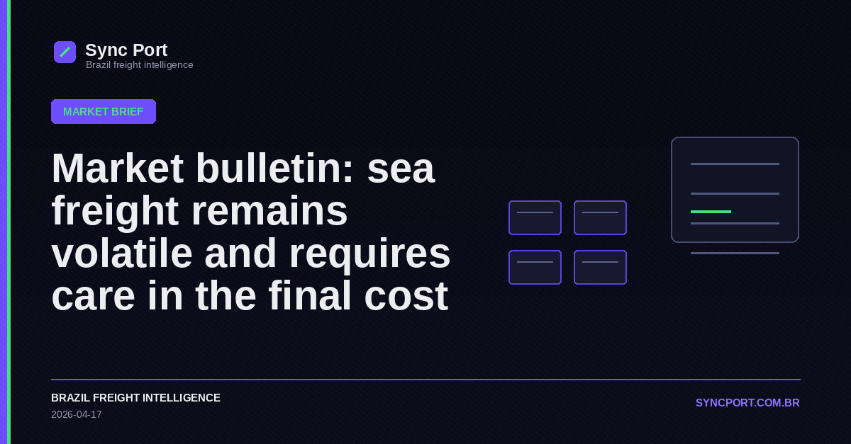 Sync Port editorial cover for Market bulletin: sea freight remains volatile and requires care in the final cost