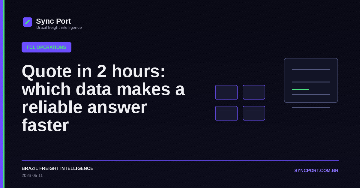 Sync Port editorial cover for Quote in 2 hours: which data makes a reliable answer faster