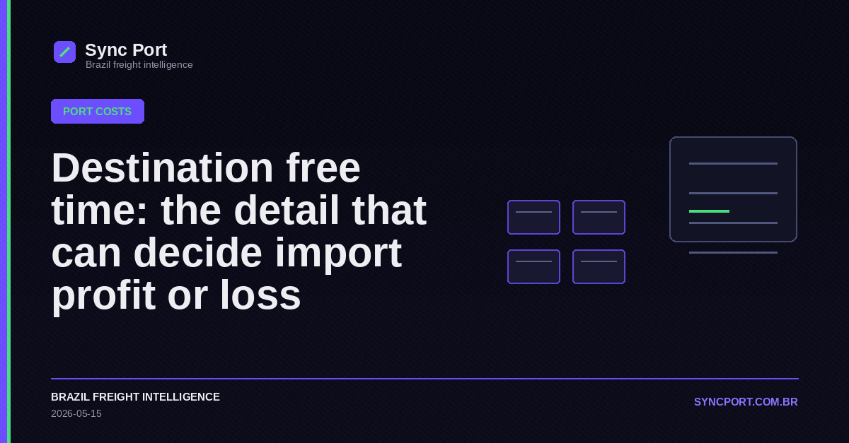 Sync Port editorial cover for Destination free time: the detail that can decide import profit or loss