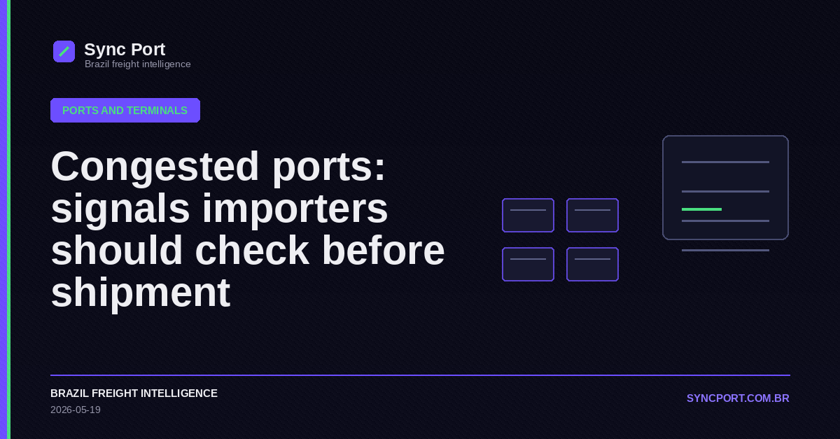 Sync Port editorial cover for Congested ports: signals importers should check before shipment