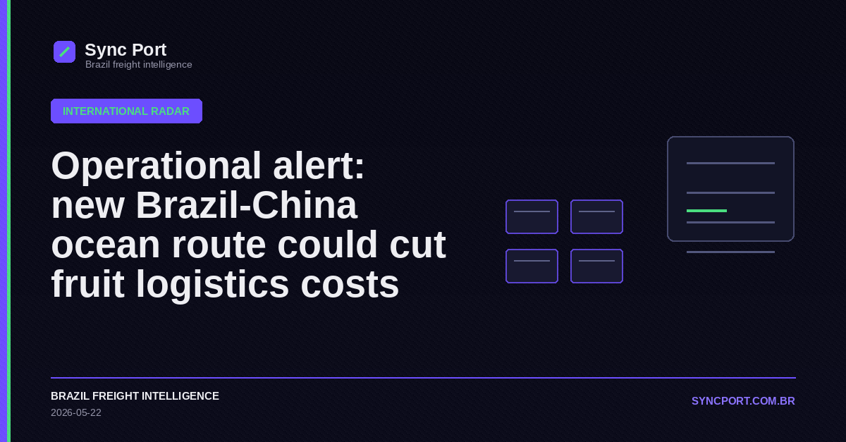 Sync Port editorial cover for Operational alert: new Brazil-China ocean route could cut fruit logistics costs