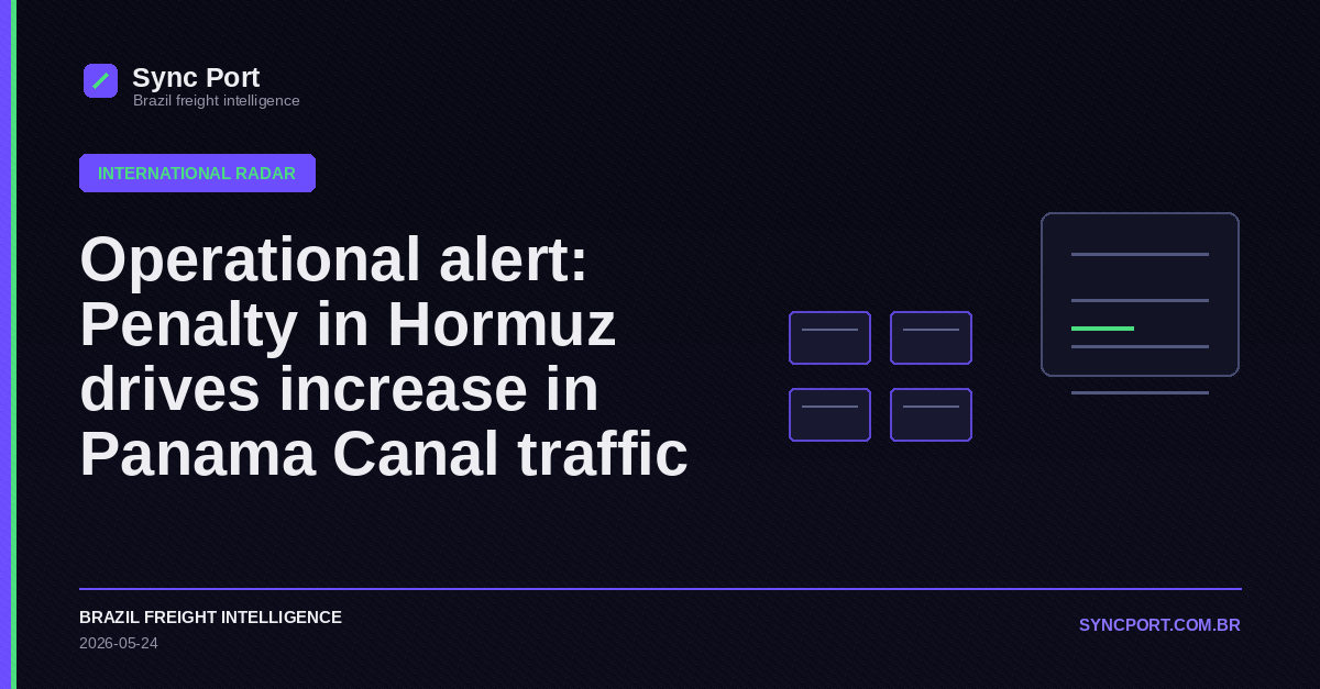 Sync Port editorial cover for Operational alert: Penalty in Hormuz drives increase in Panama Canal traffic
