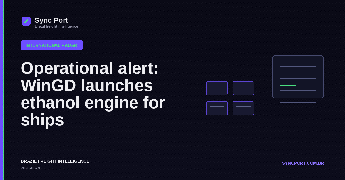 Sync Port editorial cover for Operational alert: WinGD launches ethanol engine for ships