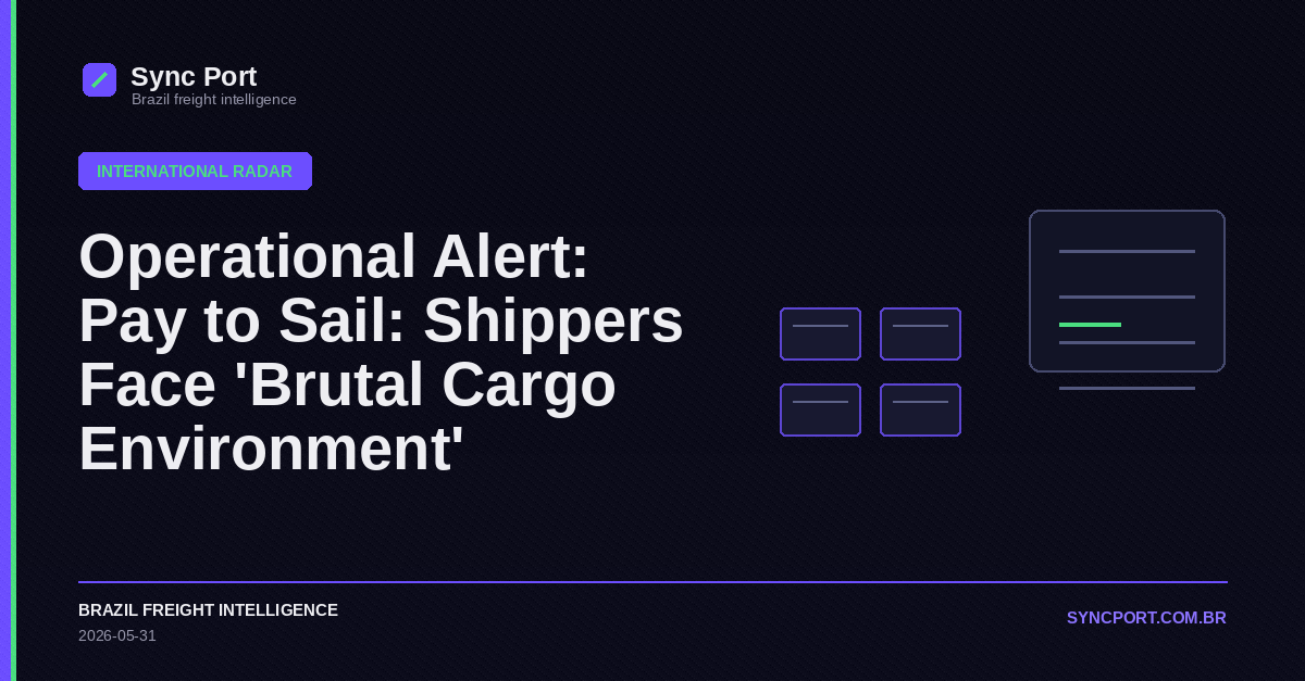 Sync Port editorial cover for Operational Alert: Pay to Sail: Shippers Face 'Brutal Cargo Environment'