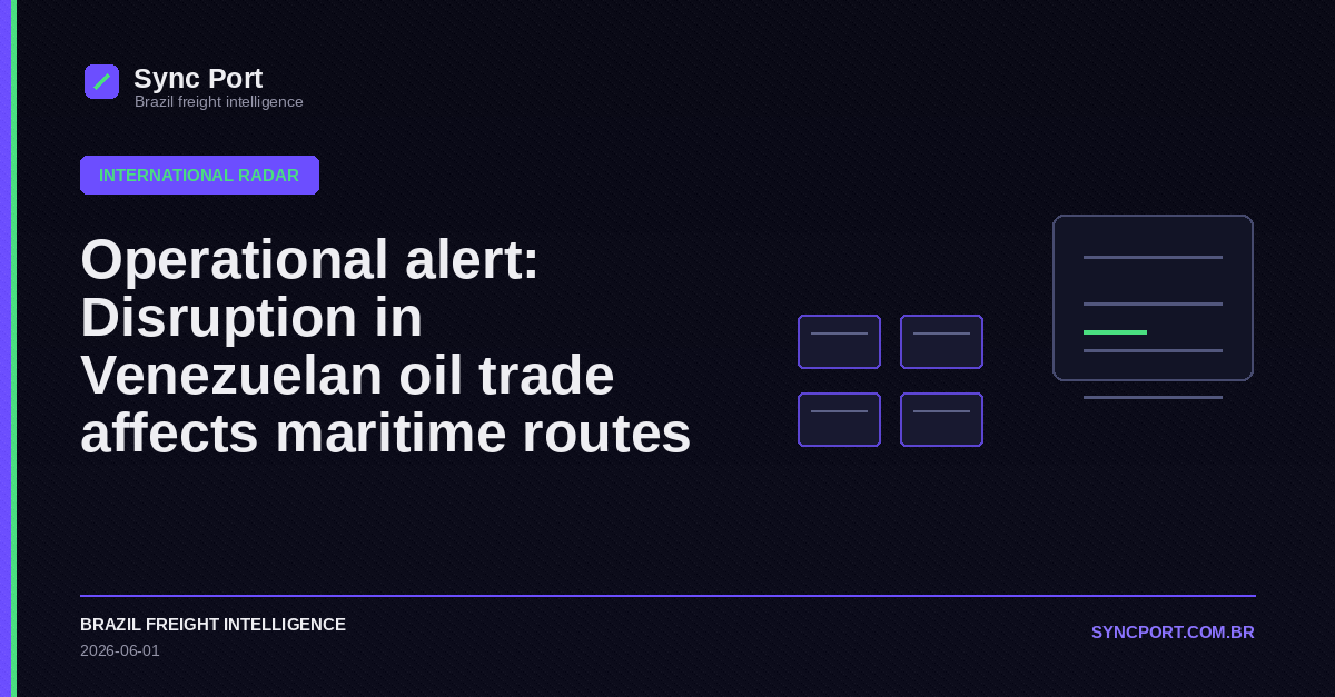 Sync Port editorial cover for Operational alert: Disruption in Venezuelan oil trade affects maritime routes