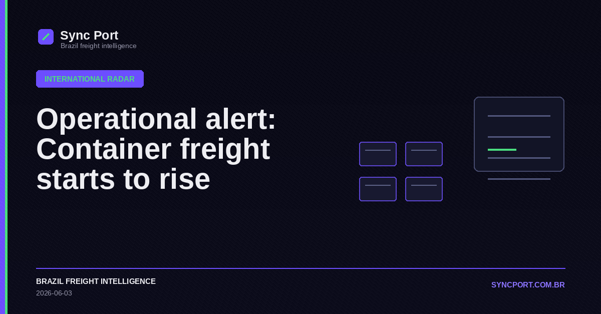 Sync Port editorial cover for Operational alert: Container freight starts to rise