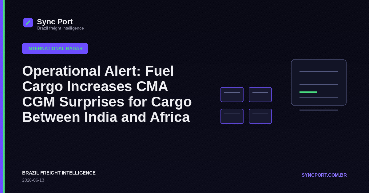 Sync Port editorial cover for Operational Alert: Fuel Cargo Increases CMA CGM Surprises for Cargo Between India and Africa