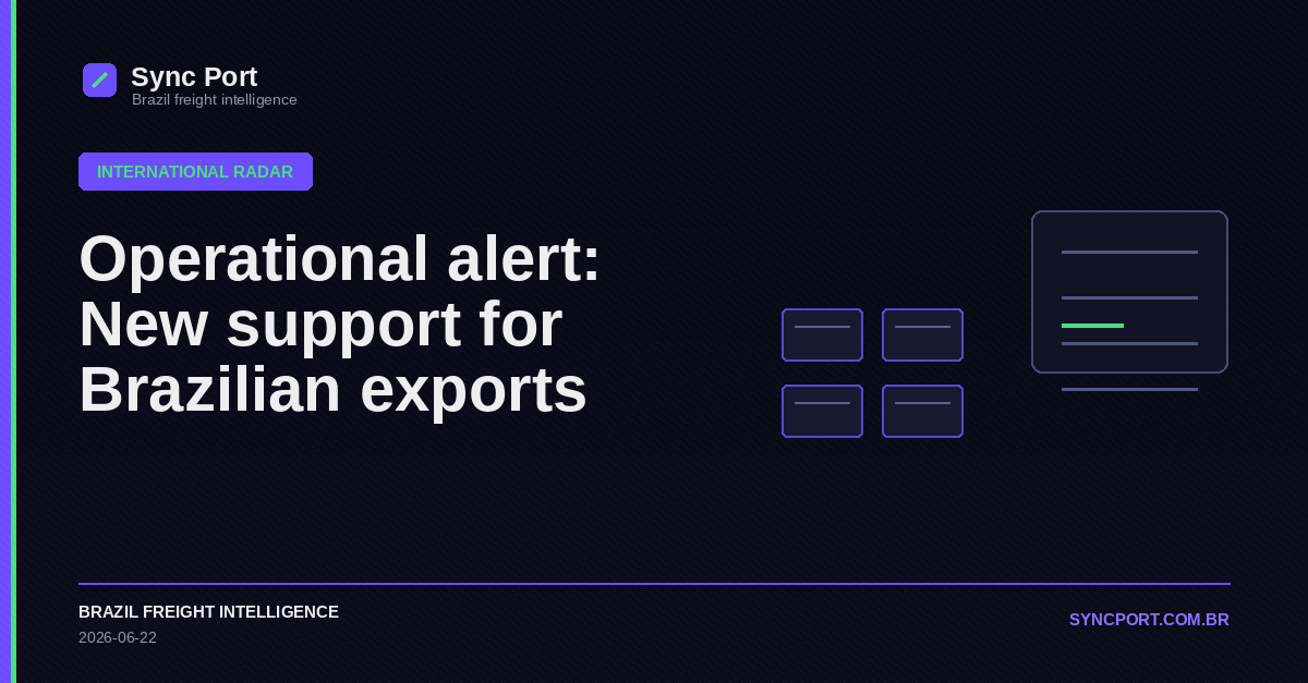Sync Port editorial cover for Operational alert: New support for Brazilian exports