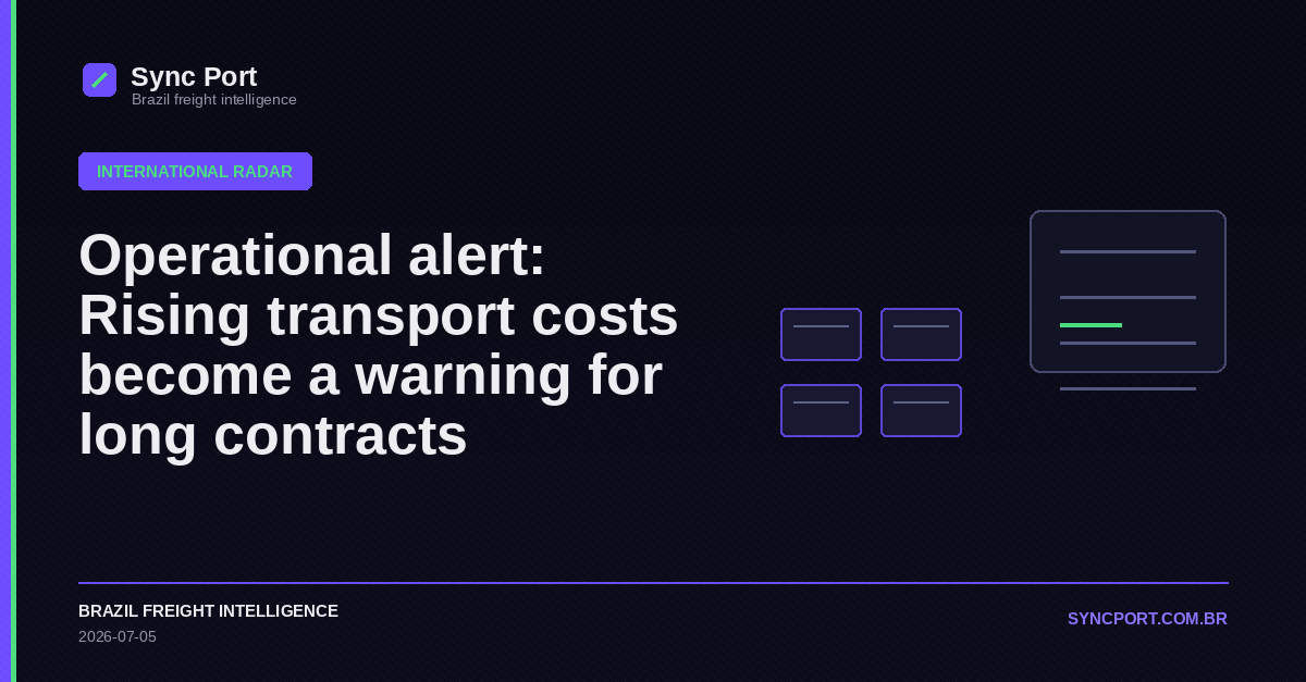 Sync Port editorial cover for Operational alert: Rising transport costs become a warning for long contracts