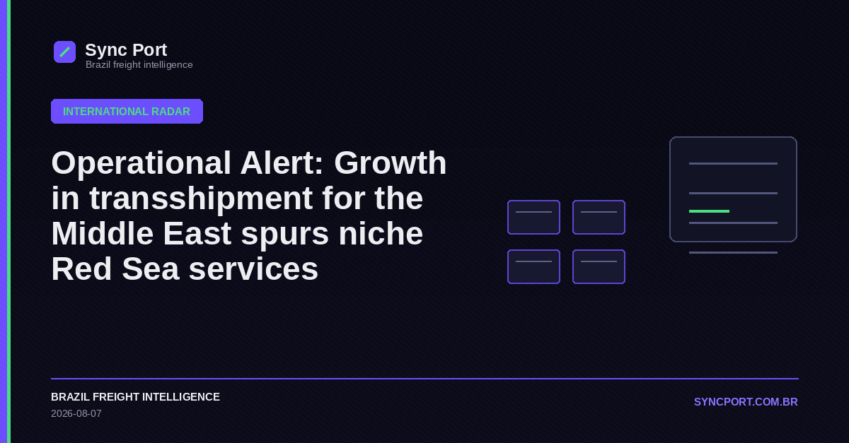 Sync Port hybrid editorial graphic for Operational Alert: Growth in transshipment for the Middle East spurs niche Red Sea services
