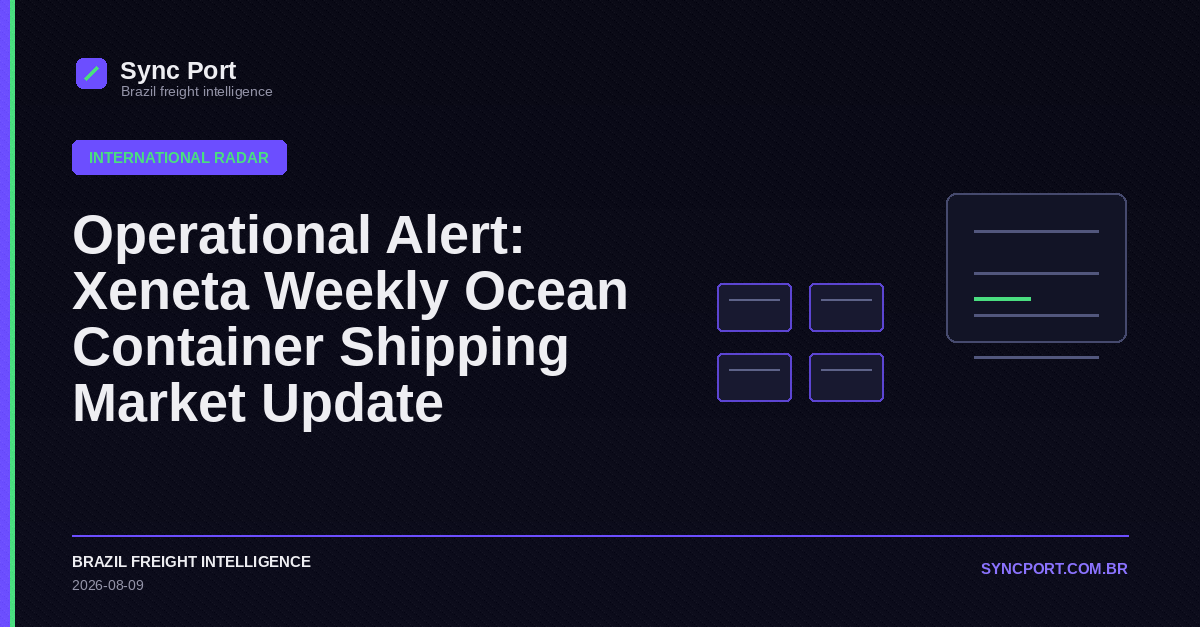 Sync Port hybrid editorial graphic for Operational Alert: Xeneta Weekly Ocean Container Shipping Market Update