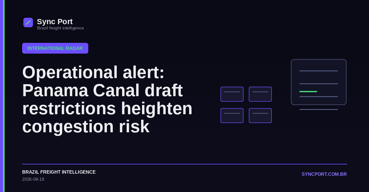 Sync Port editorial graphic about Panama Canal draft restrictions and route risk