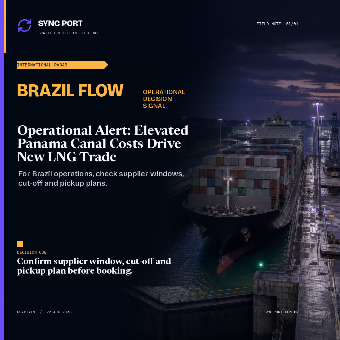 Sync Port hybrid editorial graphic for Operational Alert: Elevated Panama Canal Costs Drive New LNG Trade